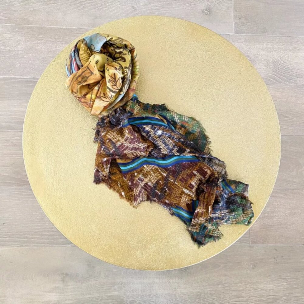Faliero Sarti Colorado Map Print Scarf Oversized Colorful Cashmere Scarf